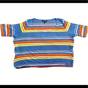 EUC Lauren Ralph Lauren Multicolor Striped Top!!